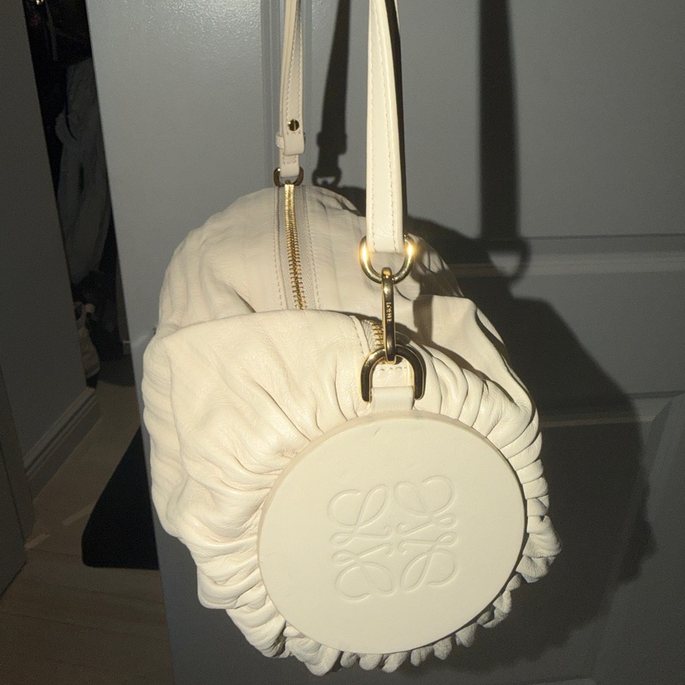 Loewe Cream Mini Round Shoulder Bag